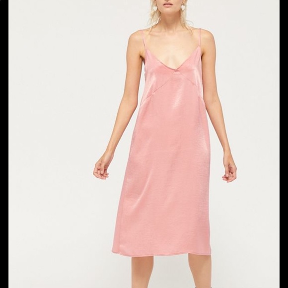 uo kelly surplice midi slip dress